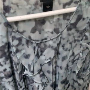 Ann Taylor sheer ruffled blouse.